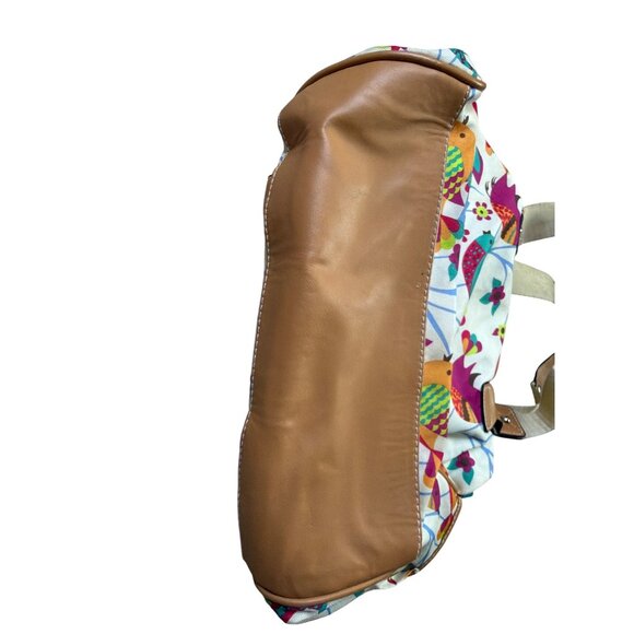 Lily Bloom Birds and Flowers Satchel Print Canvas & Faux Leather Tote Bag - Picture 7 of 8